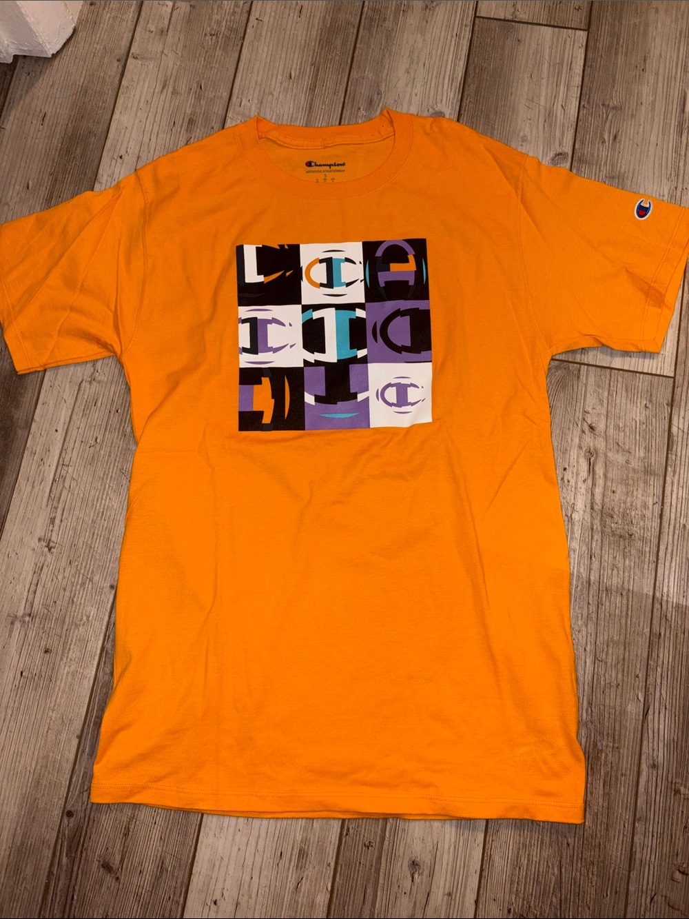 NWOT men’s Champion Orange Short-Sleeve tee